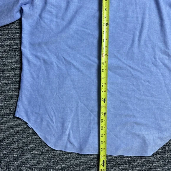 Ascot Chang Men's L Blue Custom Made Dress Shirt Button Up EUC - Picture 5 of 6